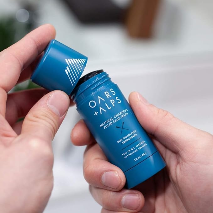 Oars + Alps Face Wash with Activated Charcoal, Dermatologist Tested Exfoliating Facial Cleanser, TSA Friendly, 1.4 Oz, 2 Pack-FemmiqueWomen