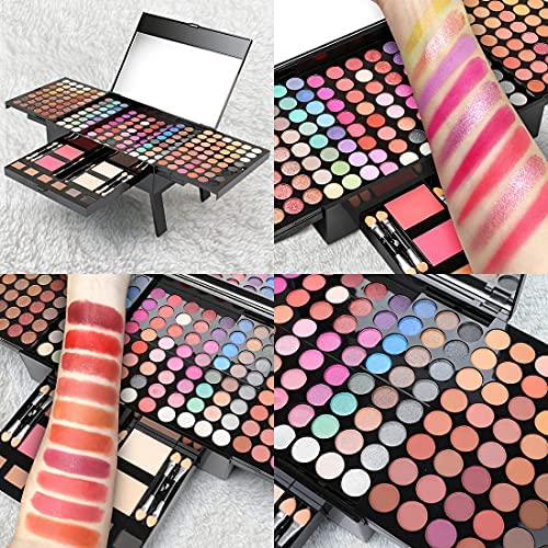 194 Colors Pink Cosmetic Make up Palette Set Kit with Eyeshadow Blusher Eyebrow Powder Face Concealer,All-in-One High Pigment Powder Pallet Kit with Mirror, Applicators-FemmiqueWomen