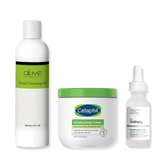 'Cetaphil' Hydrating Moisturizing Cream | The 'Ordinary' Hyaluronic Acid 1 oz. | Cleansing Gel 4 oz.-FemmiqueWomen