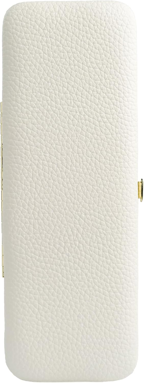 Lash Tweezers Organizer, Small Portable 4 Positions Soft PU Leather Rounded Corners, Eyelash Extension Tweezers Bag, Individual Storage Case Box for Tweezers, Slender Small Tools(White), White-FemmiqueWomen