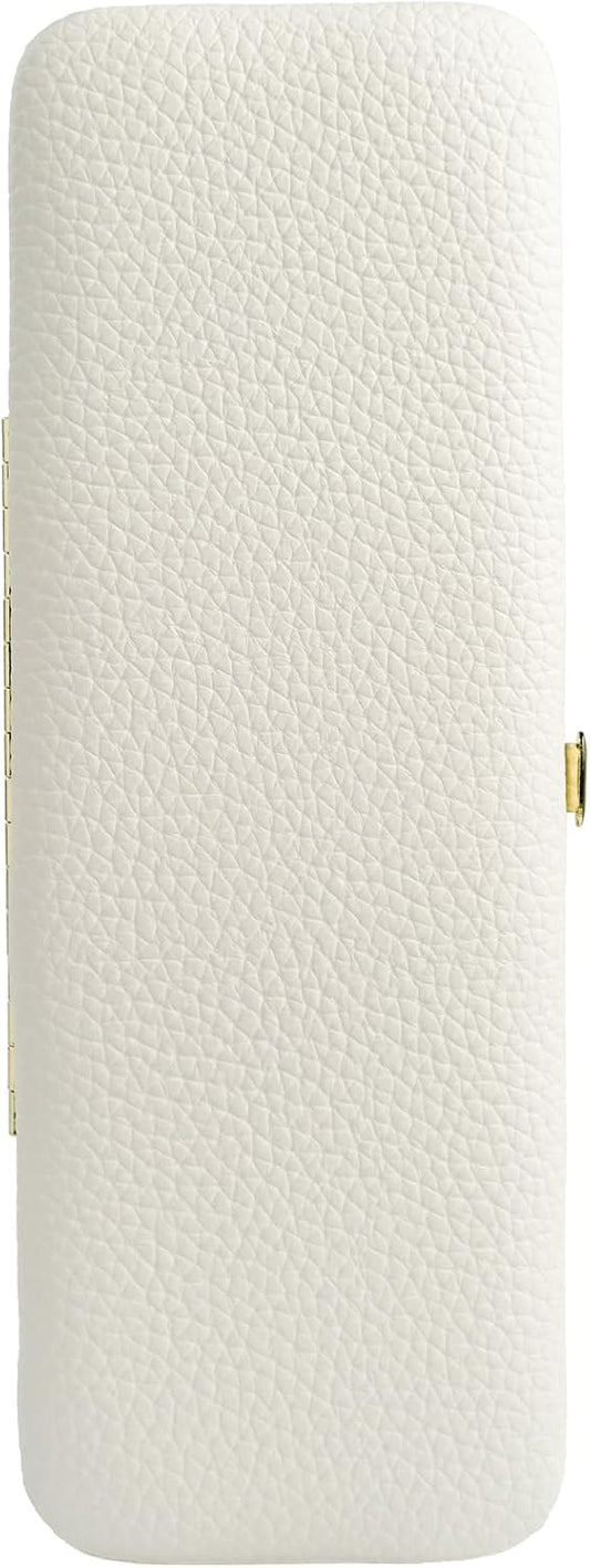 Lash Tweezers Organizer, Small Portable 4 Positions Soft PU Leather Rounded Corners, Eyelash Extension Tweezers Bag, Individual Storage Case Box for Tweezers, Slender Small Tools(White), White-FemmiqueWomen