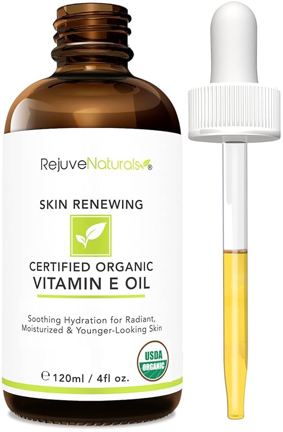 Vitamin E Oil - 100% All Natural & USDA Organic (LARGE 4oz Bottle) Repair Dry, Damaged Skin from Surgery & Acne, Age Spots & Wrinkles. For Radiant, Hydrated & Youthful Skin. Face & Body Moisturizer-FemmiqueWomen