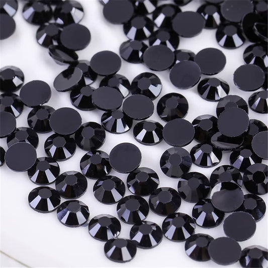 3000 Pieces SS12 3mm Flatback Rhinestones Clear Glass Round Gems Crystals for Nail Art DIY Crafts Clothes Shoes Bags （Black）-FemmiqueWomen