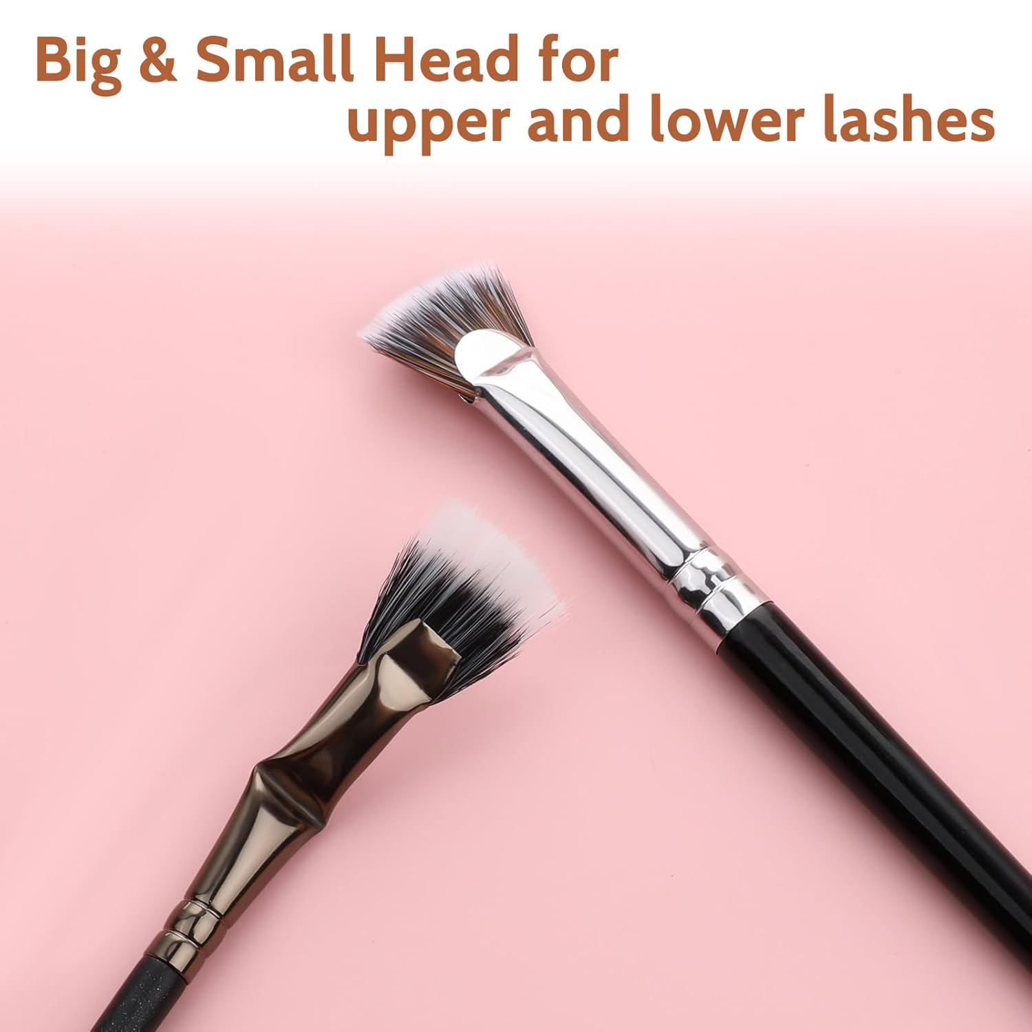 2Pcs Folding Angle Scalloped Lash Brush Multifunctional Fan Shaped Lashes Wand New Angled Eyelash Brush Separator Mascara Brushes Makeup Tool for Upper Lower Eyelash Lifted Eye Shadow Eyebrow-FemmiqueWomen