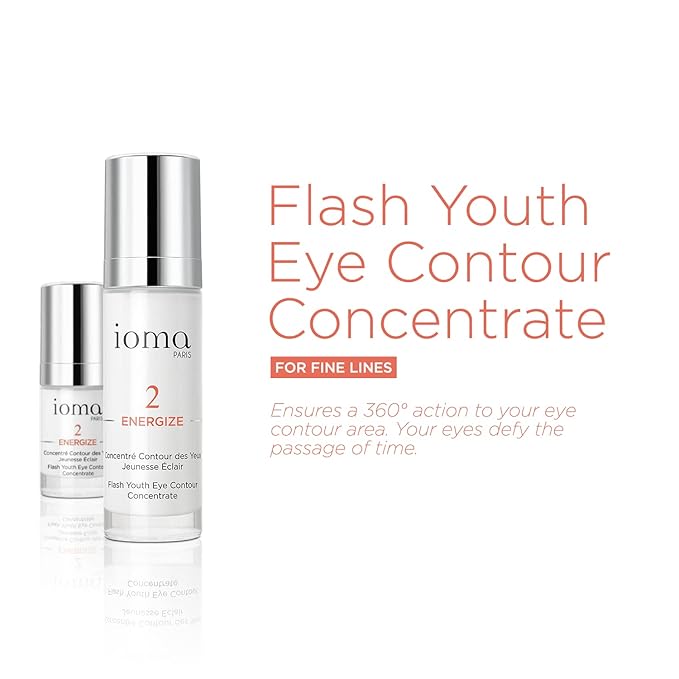 IOMA Paris - ENERGIZE Flash Youth Eye Contour Care - Eye Concentrate, Brightens Skin Tone and Erases Fine Lines, Eye Cream for Dark Circles & Puffiness, (30 ml)-FemmiqueWomen