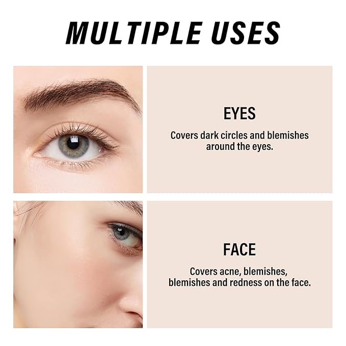 2pcs Liquid Concealer Set with Brush,Full Cover,Concealer Wand with Matte Finish,Corrects，Covers，Long Wear Up to 24hr-FemmiqueWomen