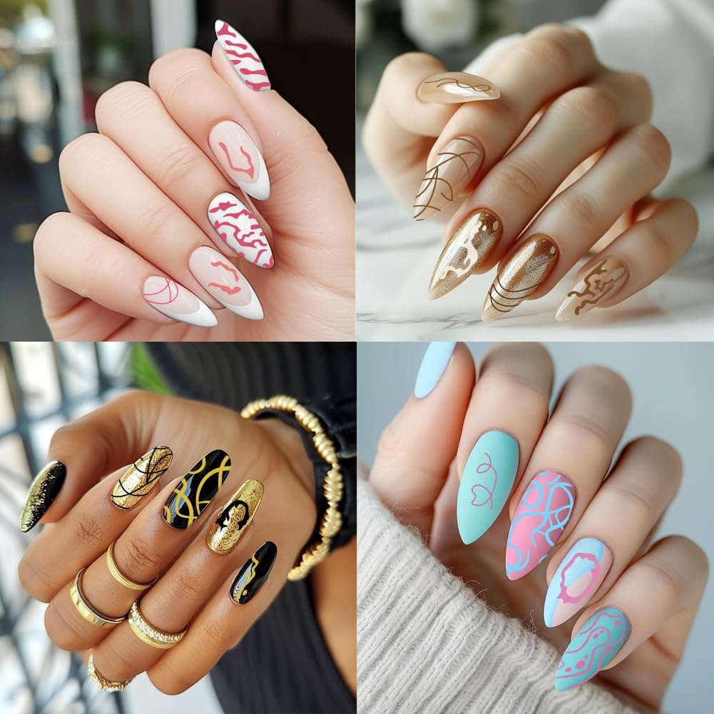 3Pcs Irregular Geometric Frames Nail Stamping Plate Minimalist Line Nail Stamping Templates French Tip Nail Art Stamp Image Plate Stainless Steel DIY Reusable Tools for Manicure Printing-FemmiqueWomen