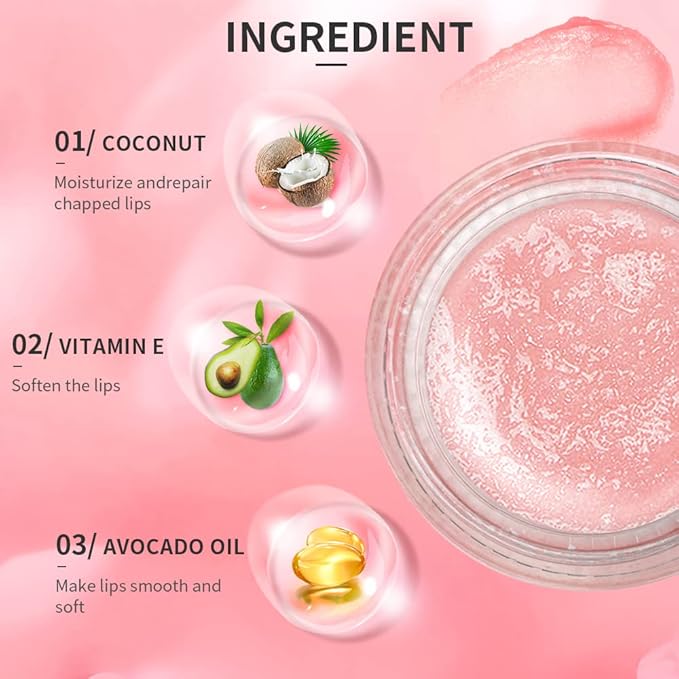 Lip Scrub, Lip Scrubs Exfoliator Moisturizer Dr.YIMAN Sugar Lip Scrub, Lip Exfoliator Scrub for Dry and Chapped Lips,Anti-Aging and Temping, Lip Mask, Lip Care Products, Lip Scrubber, Lip Moisturizer-FemmiqueWomen