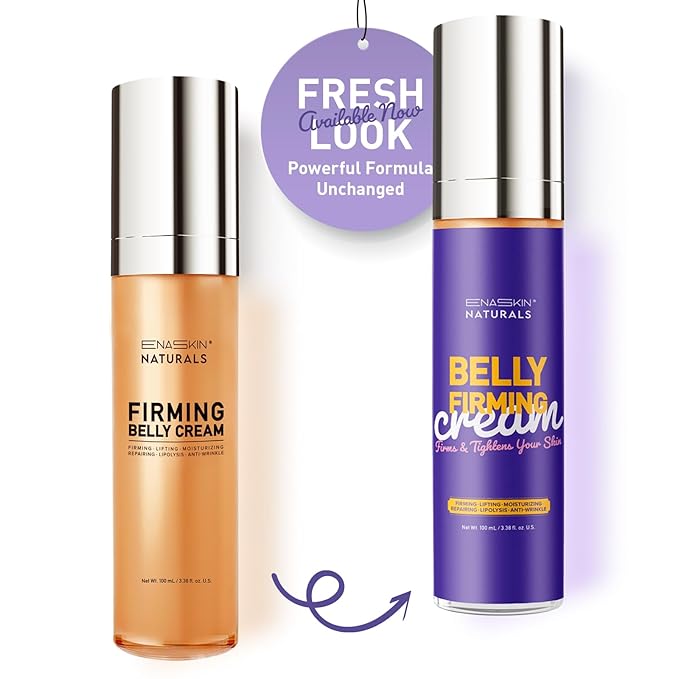 Belly Firming Cream: B Flat Skin Tightening Cream , Cellulite & Stretch Mark Reduction & Tummy Hips Cream & Body Firming for Stomach & Thighs & Arms – 3.38 Fl Oz-FemmiqueWomen