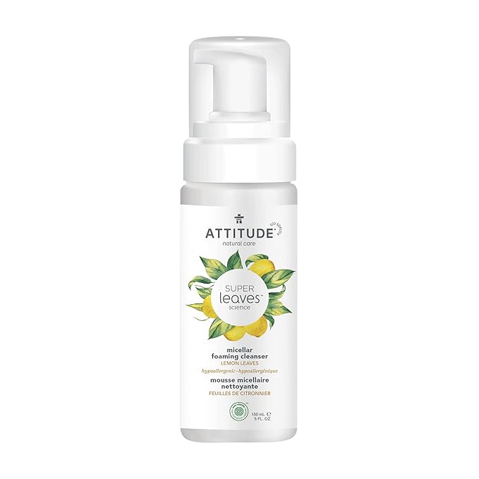 ATTITUDE Micellar Foaming Facial Cleanser, EWG Verified, Dermatologically Tested, Plant and Mineral-Based, Vegan, Earl Grey & Cucumber Scent, 5 Fl Oz-FemmiqueWomen