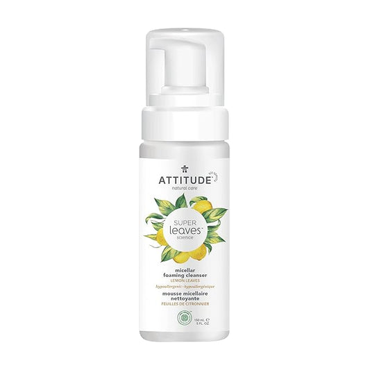 ATTITUDE Micellar Foaming Facial Cleanser, EWG Verified, Dermatologically Tested, Plant and Mineral-Based, Vegan, Earl Grey & Cucumber Scent, 5 Fl Oz-FemmiqueWomen