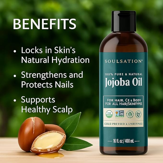 Organic Jojoba Oil for Skin, Hair & Face (16oz) | 100% Pure, Natural Cold Pressed-FemmiqueWomen