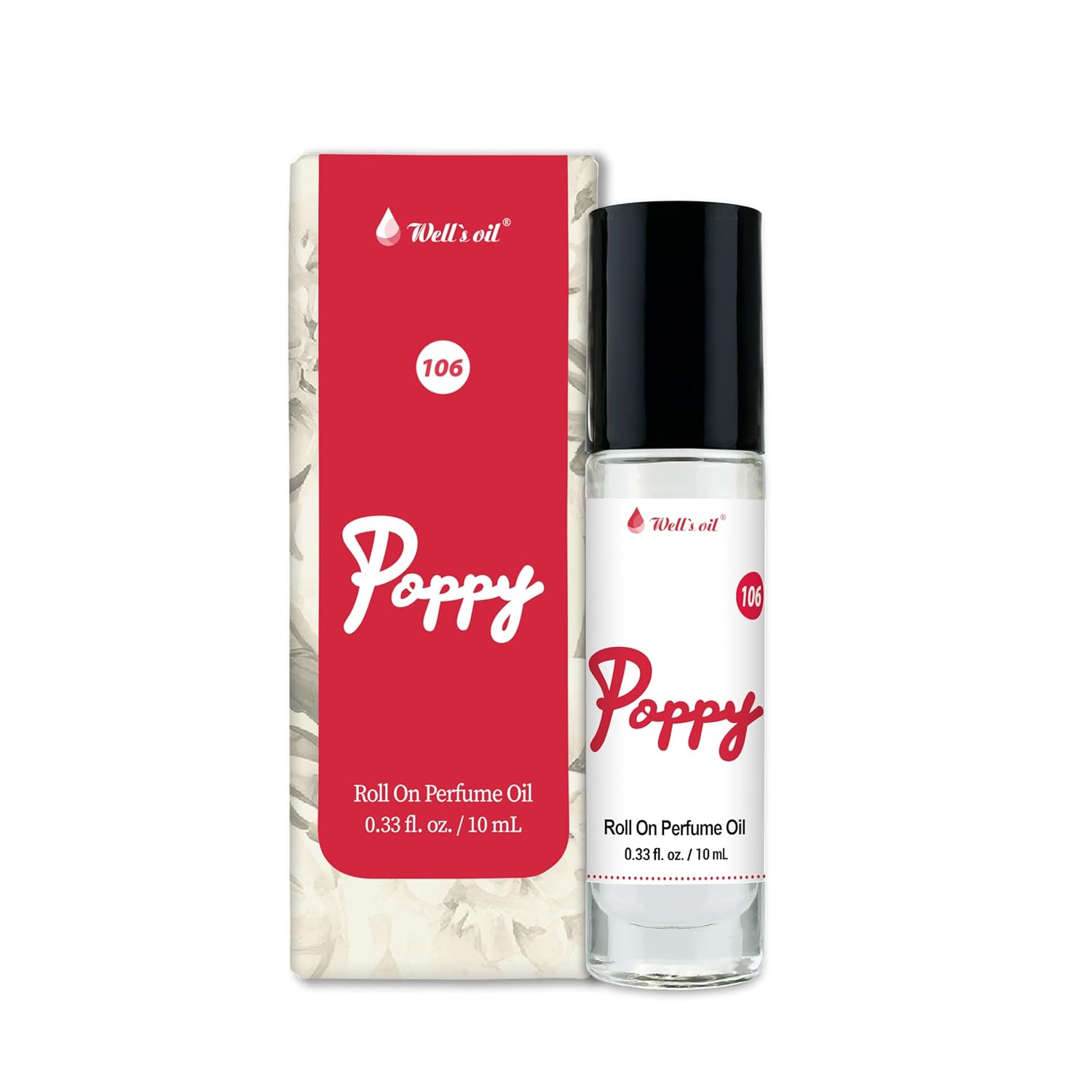 Well's Oil Roll-On Perfume Oil (Poppy) | Fresh &Sweet Notes | Long-Lasting | Paraben-Free | 0.33 Fl Oz / 10 ml-FemmiqueWomen