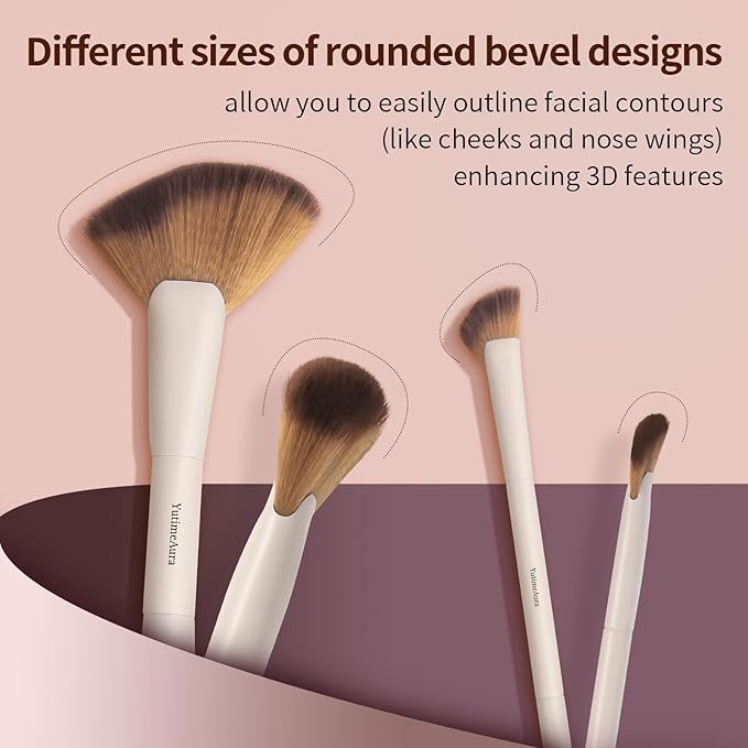 Makeup Brushes, Dual End Makeup Brush Set 7 Pcs, Foundation Contour Powder Concealer Eye Shadows Blush Make Up Brushes, Travel Gift Set, Cruelty-Free-FemmiqueWomen