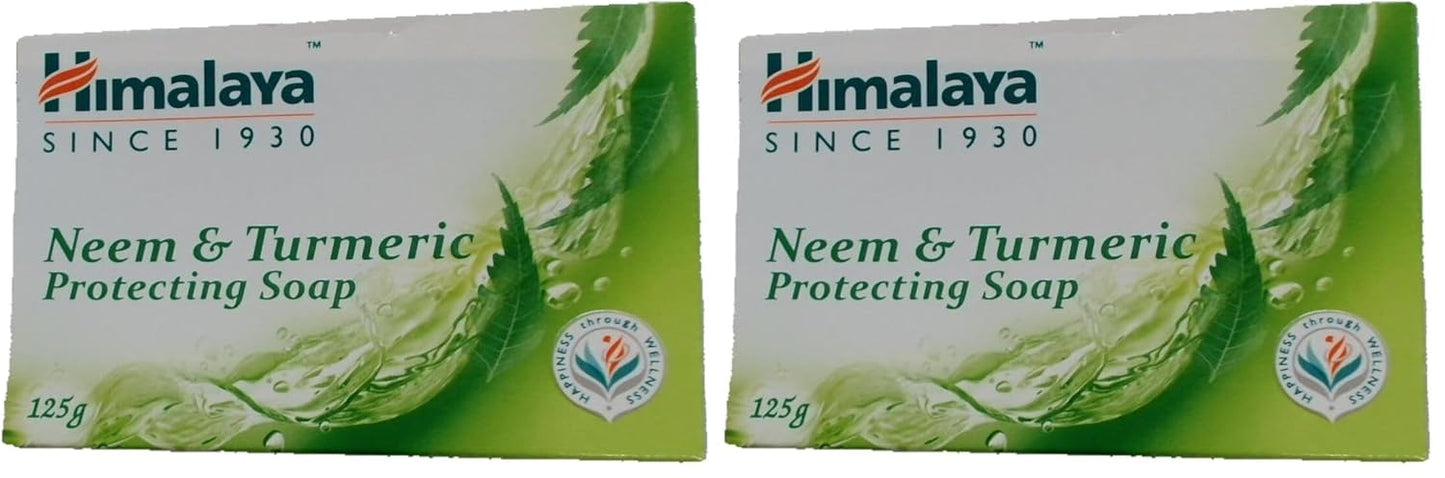 Himalaya Purifying Neem & Turmeric Cleansing Bar for Clean and Healthy Looking Skin, 4.41 Oz (125 gm) (Pack of 2)-FemmiqueWomen