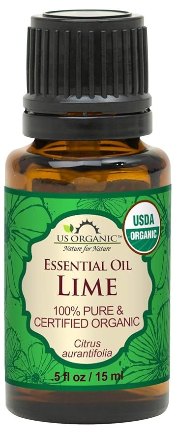 US Organic Lime Essential Oil - Certified Organic, Steam Distilled - W/Euro droppers (More Size Variations Available) (15 ml / .5 fl oz)-FemmiqueWomen