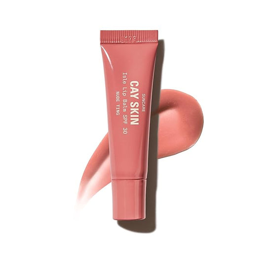 Cay Skin Isle Lip Balm SPF 30 – High Shine, Hydrating + Sheer Lip Gloss in Vanilla Brown Sugar Flavor – Formulated with Natural Ingredients for All Skin Tones – Nude Ting-FemmiqueWomen