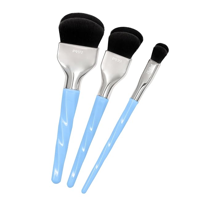 Bdellium Tools Professional Makeup Brush - Blue Double Dome Blender 3pc Brush Set-FemmiqueWomen