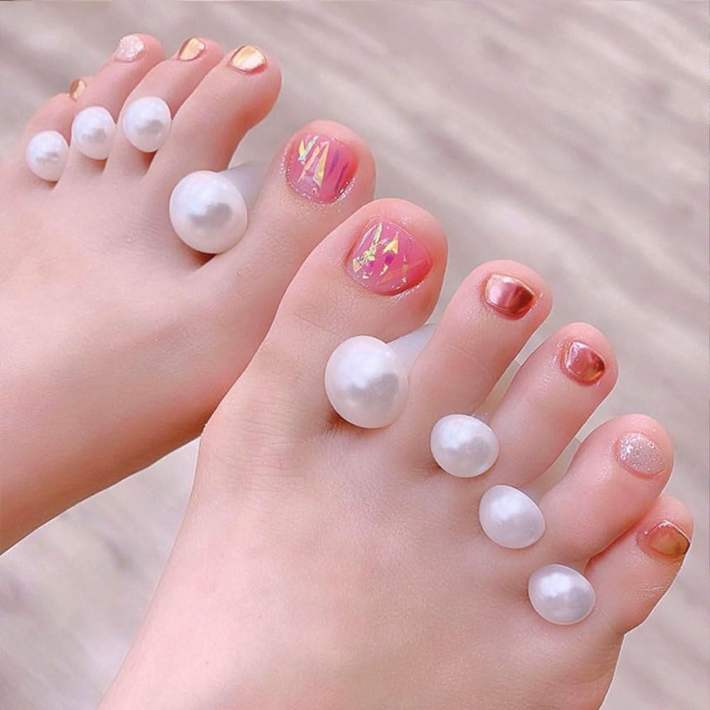 32PCS Silicone Toe Separators for Pedicure, Cute Daisy Flower strawberry Pearl Shaped Toe Nail Spacers for Pedicures Nail Art Salon Tools Nail Art Accessories-FemmiqueWomen