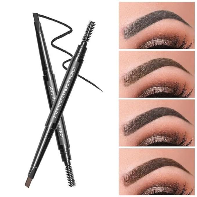 long lasting and waterproof Triangle eyebrow Pencil With Brush (Light Brown)