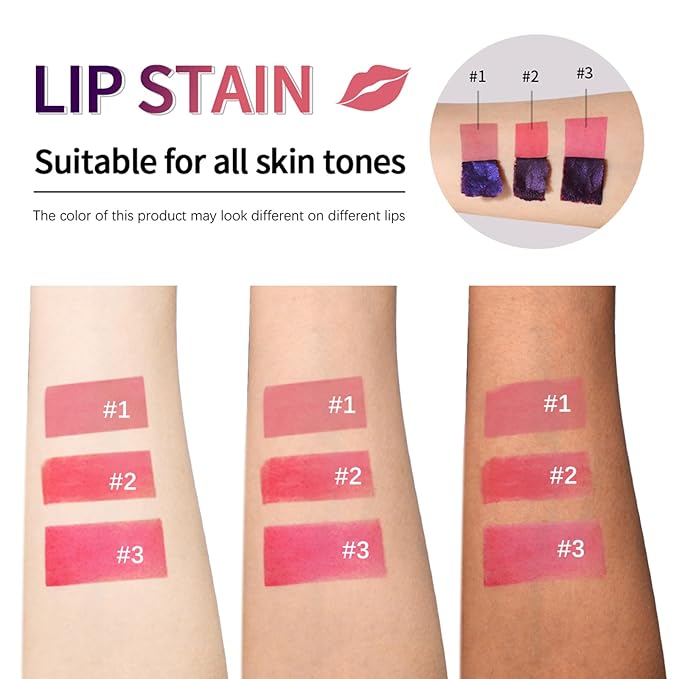 3 Colors Lip Stain Peel Off, Long Lasting Matte Lip Liner, Waterproof, Smudge-Proof, Transfer-proof, Highly Pigmented Color Lip Tint Makeup-FemmiqueWomen