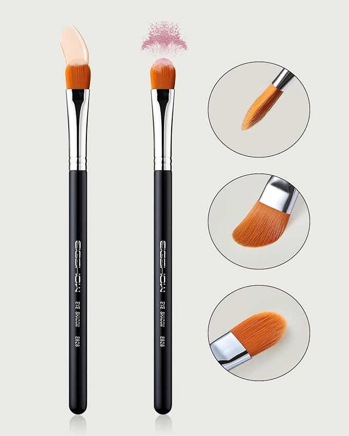 Concealer Brushes, EIGSHOW Eyeshadow Primer Brush for Concealer, Blending, Eyeshadow - Professional Tools for Applying Cream, Liquid Shadows and Eye Primer Base (E828 2piece)-FemmiqueWomen