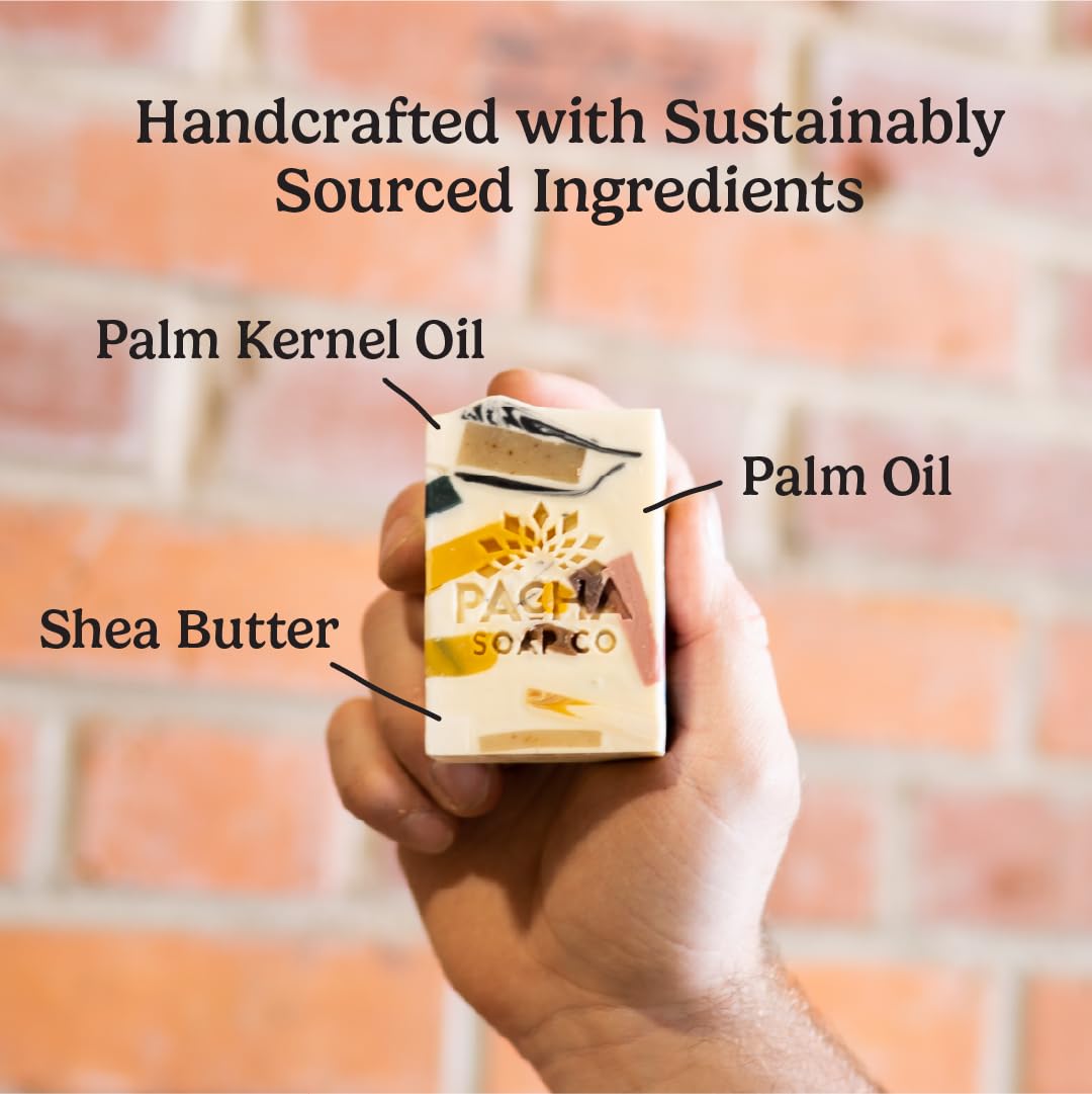 Pacha Soap Co. Bar Soap - Premium, Handcrafted, Hydrating, Natural Face Wash, Hand Cleanser, Body Wash, Soothing Essential Oils (Pachafetti, 5-Pack, 4 oz ea)-FemmiqueWomen