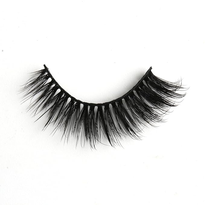 SUNWELL False Eyelashes 15mm Mink Lashes Cat Eye Lashes 8D Fluffy Wispy Foxy Eye Fake Lashes Strips Natural Look Faux Mink Lashes 10 Pairs Pack-FemmiqueWomen
