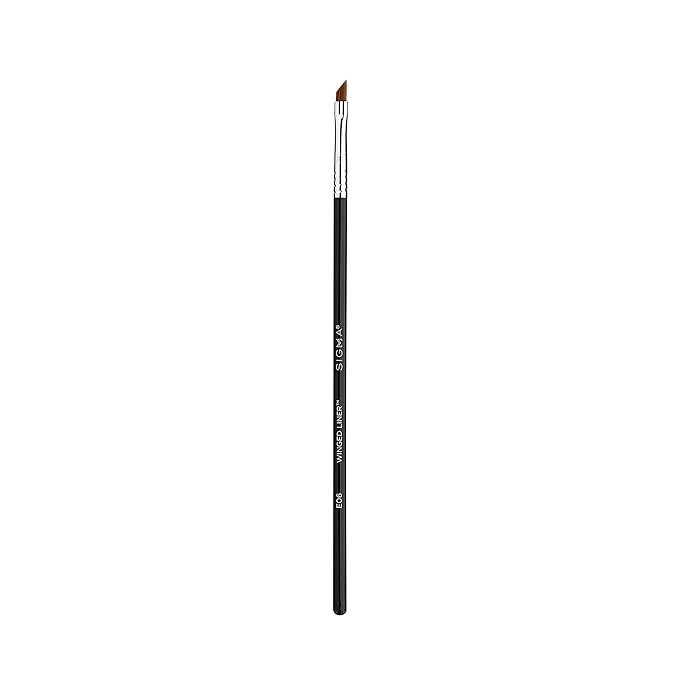 Sigma Beauty Professional E06 Eye Liner Brush – Fine Angled Eyeliner Brush with Pointed Tip for Meticulously Applying Gel and Liquid Eyeliner, For Cat Eyeliner & Winged Liner (1 Brush)-FemmiqueWomen