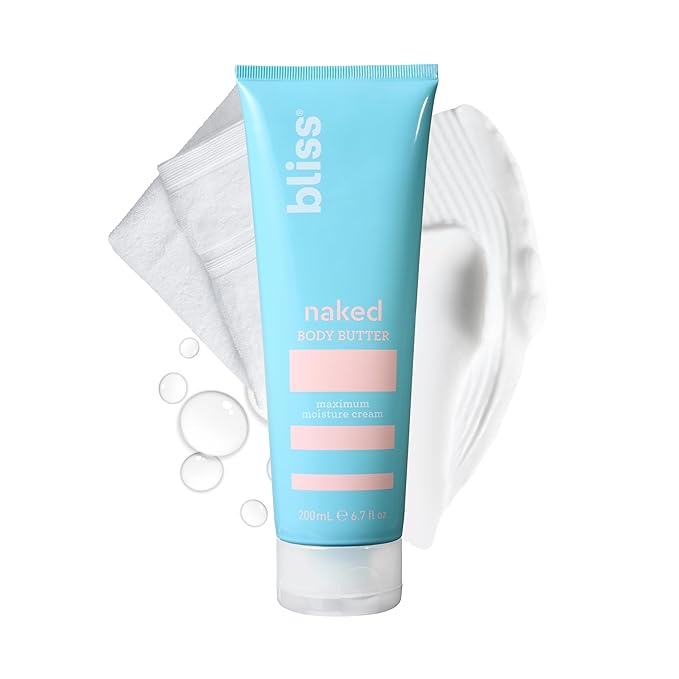 Bliss - Naked Body Butter - Unscented - Maximum Moisture Cream - 6.7 Fl Oz - Daily Moisturizer for Women & Men - Fragrance Free - Vegan and Cruelty Free-FemmiqueWomen