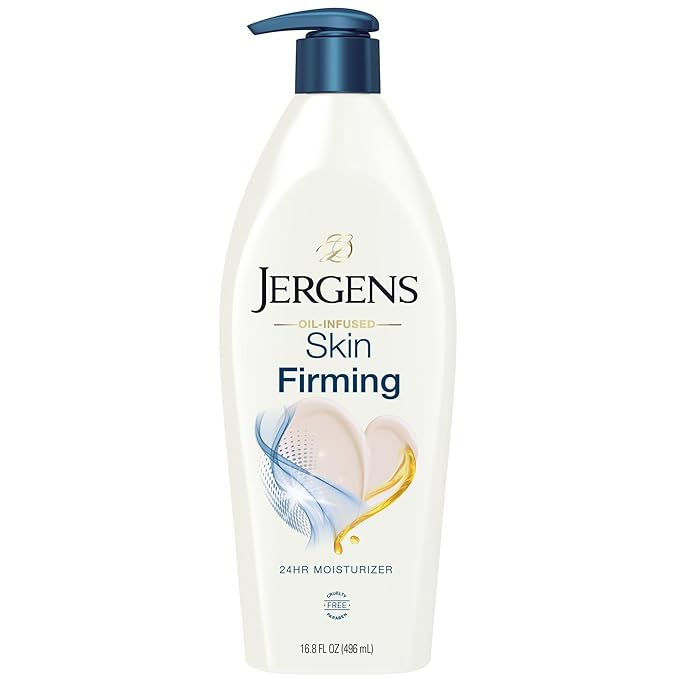 Jergens Skin Firming Body Lotion for Dry to Extra Dry Skin, Skin Tightening Cream with Collagen and Elastin, Hydralucence Blend Formula, 16.8 oz-FemmiqueWomen