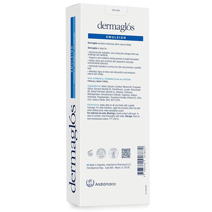 Dermaglos Moisturizing Body Lotion for Dry Skin with Extra Vitamin A, Vitamin E & Allantoin | Regenerating Lightweight Moisturizer for Stretch Marks, Tattoos Aftercare, Scars & Wrinkles | 13.52 Fl Oz-FemmiqueWomen