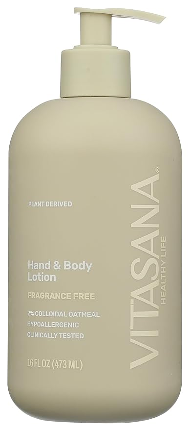 Vitasana Hydrating Hand & Body Lotion, 16 oz – Fragrance‑Free, 99% Plant‑Derived with 2% Colloidal Oatmeal, EWG Verified, Hypoallergenic, Paraben‑Free, Sulfate‑Free, Cruelty‑Free-FemmiqueWomen