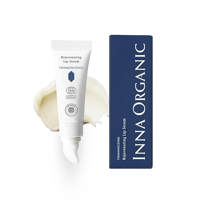 INNA Organic Lip Serum, Moisturizing, Fine Line Care & 100% Vegan, EWG & COSMOS Certified | Frankincense Essential Oils Infused Skin Care | Luxury Clean Beauty-FemmiqueWomen