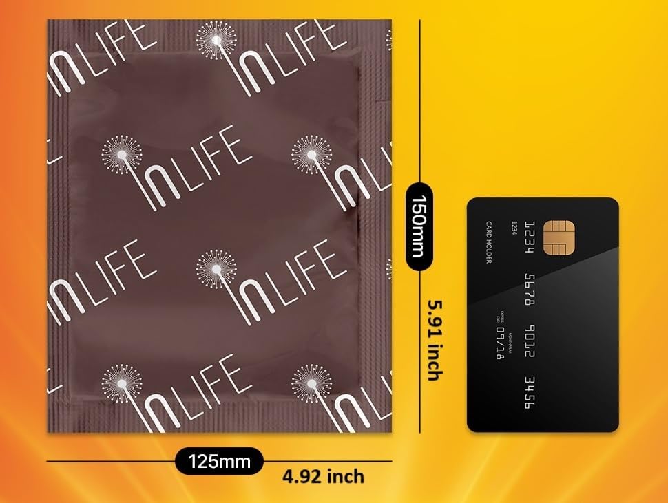 InLife Super Size Super Warmer for Hands and Body, All Natural & Safe, Bigger & Wider Area Covered, Higher Heating 145°F, Air Activated, Easy & Comfort, Steady Longer Lasting, Odorless, 20 Packs-FemmiqueWomen