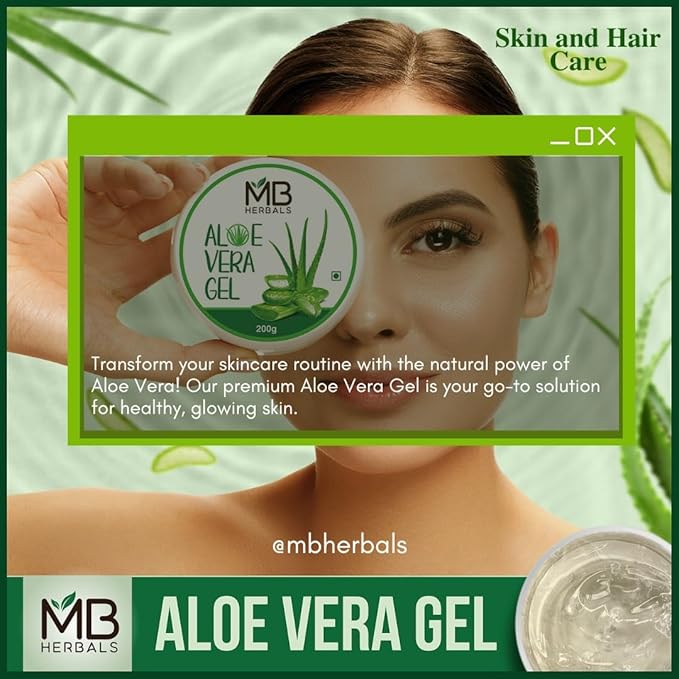 MB Herbals Aloe Vera Gel 7 oz (200 Gram) | Pure Aloe Vera Gel - No added Fragrance | For Moisturizing Skin and Scalp | Skin and Hair Care-FemmiqueWomen