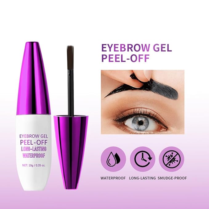 2Pcs Peel Off Eyebrow Tint Gel - Waterproof & Sweatproof All-Day Wear, Transfer-Resistant Tattoo Effect, All Skin Types + Mother’s Day Gift Set, 03#Light Brown-FemmiqueWomen