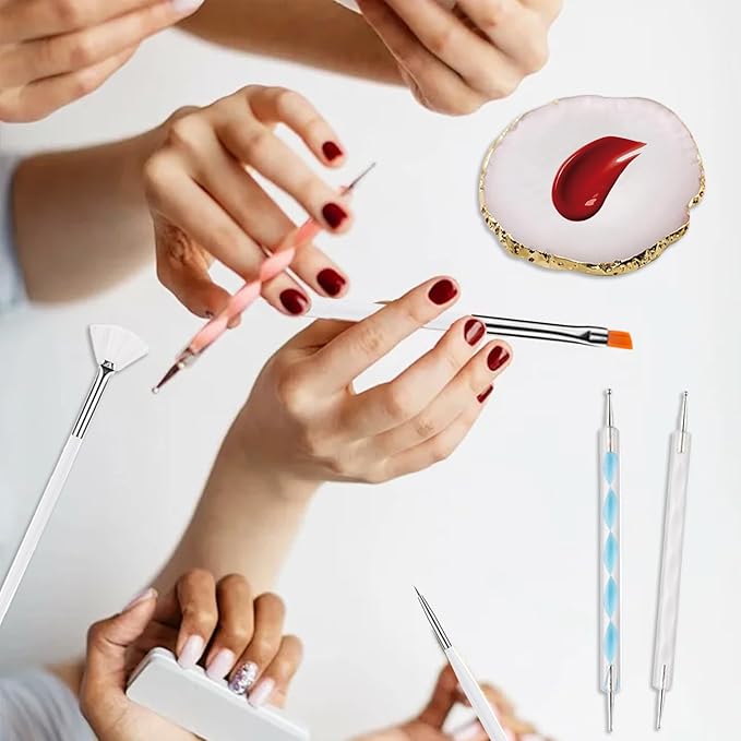 22 Pack Resin Art Palette, Makeup Mixing Palette, Gold Edge Nail Art Tool Gel Design Nail Art Makeup Mixing Tray DIY-FemmiqueWomen