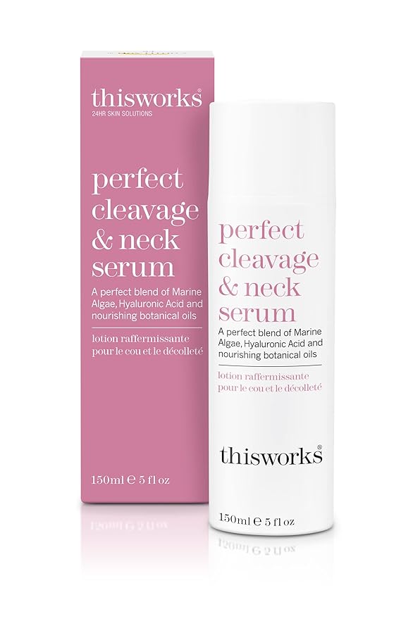 This Works Perfect Cleavage & Neck Serum with Marine Algae & Hyaluronic Acid – Neck Cream Firms & Hydrates – 5 fl oz-FemmiqueWomen