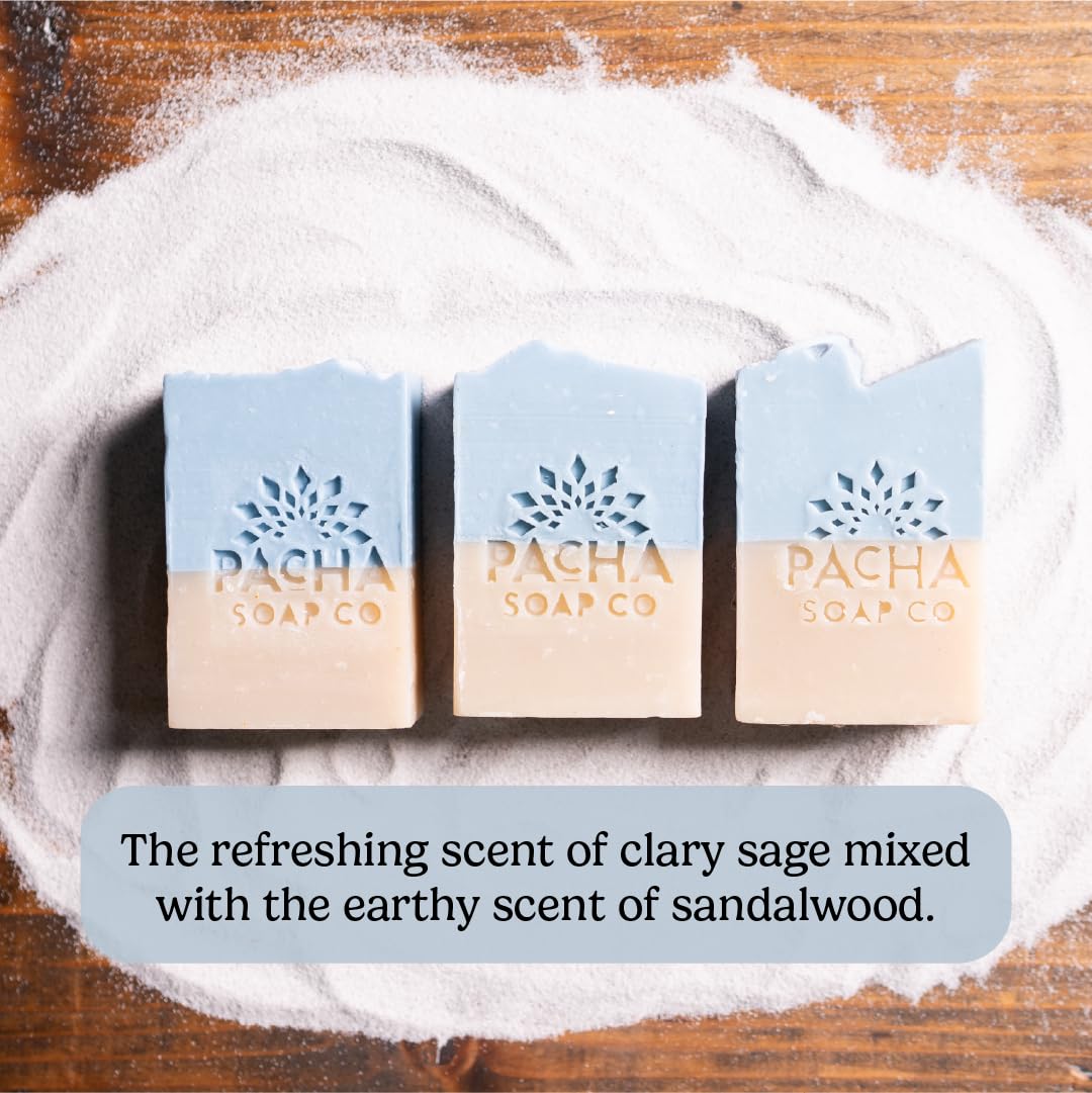 Pacha Soap Co. Bar Soap - Premium, Handcrafted, Hydrating, Natural Face Wash, Hand Cleanser, Body Wash, Soothing Essential Oils (Sand & Sea, 5-Pack, 4 oz ea)-FemmiqueWomen