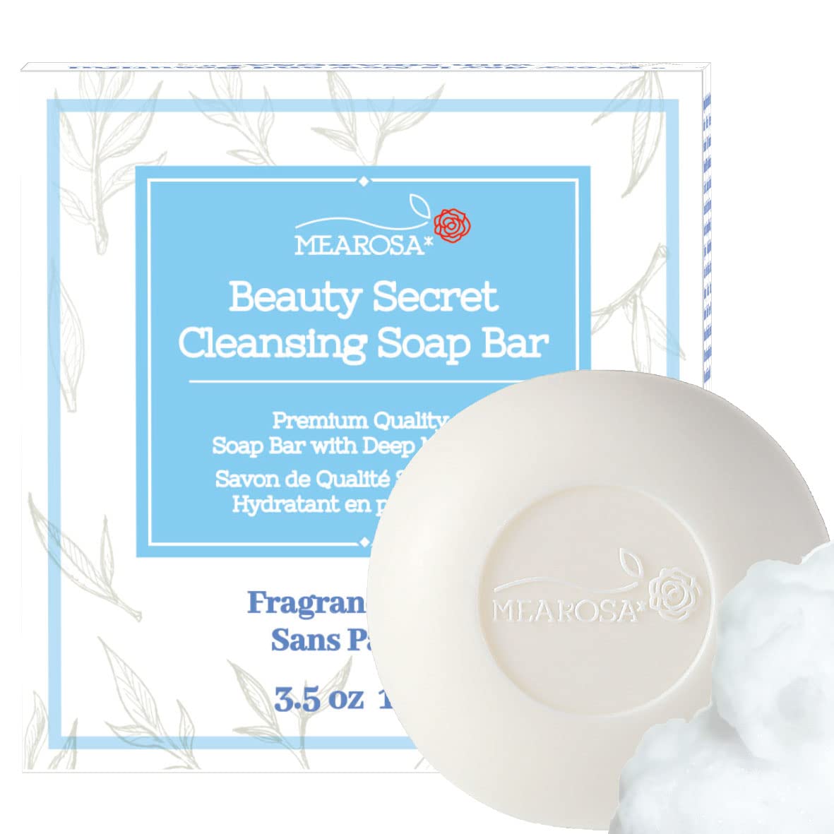 MEAROSA Dermatologically tested Daily Face cleanser and Body wash Fragrance Free Non Drying Non Irritation Soap bar-FemmiqueWomen