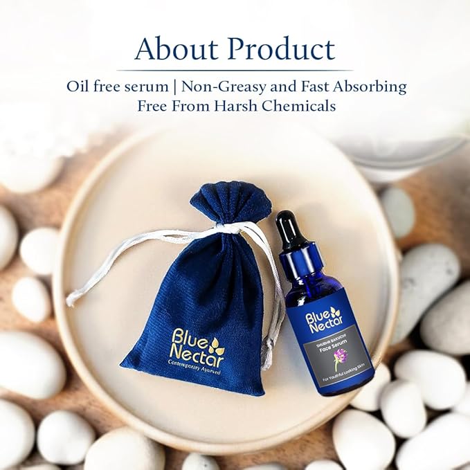 Blue Nectar Bakuchiol Serum for Face with Babchi Oil Extract | Ayurveda Retinol Free Serum for Aging Skin | Oil Free Face Moisturizer for Women & Men (10 Herbs, 1 Fl Oz)-FemmiqueWomen