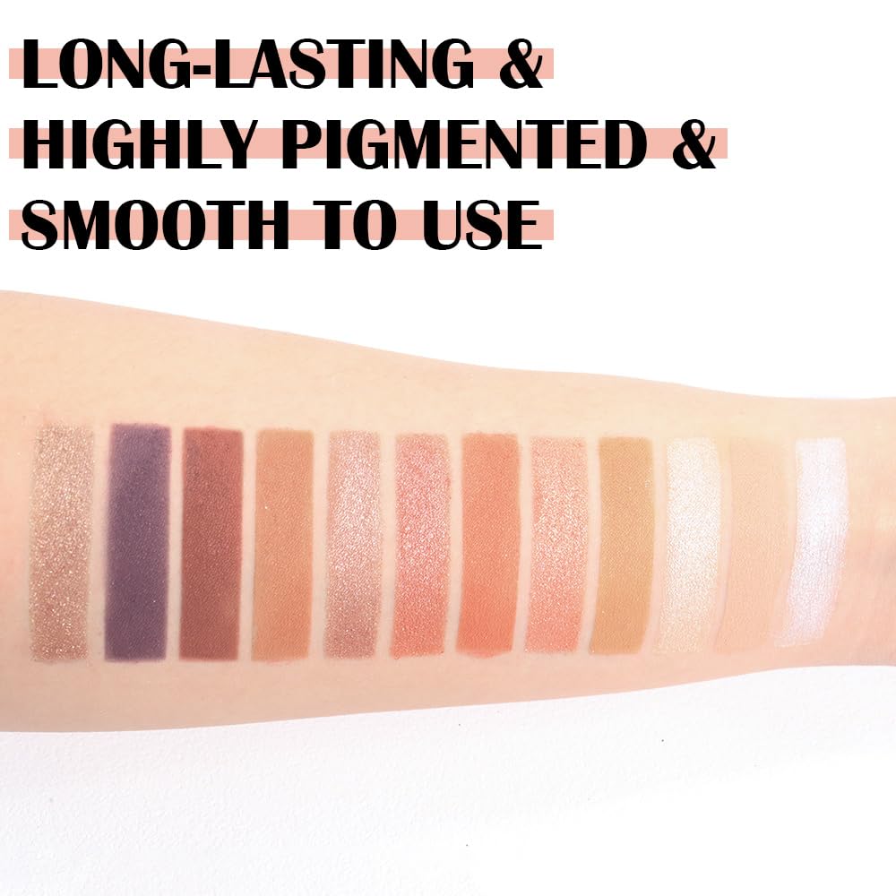 12 Colors Warm Eyeshadow Palette – Matte, Shimmer & Glitter Copper Coral Tones – Rose Gold, Champagne, Bronze & Terracotta Shades – High Pigment, Long-Lasting Eye Makeup for Women – 04#-FemmiqueWomen