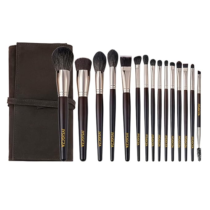 Professional makeup brush set with makeup bag. Includes Brushes for Contouring, Highlighting, Eyeshadow, Foundation & More. 15 Pcs Wool makeup brush-FemmiqueWomen