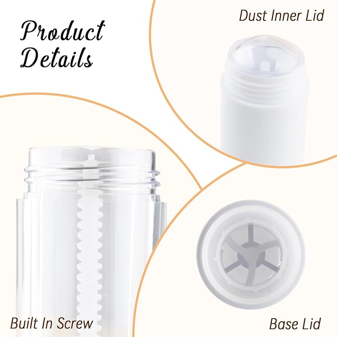 12 Pieces 15g White Plastic Deodorant Containers,Empty 1/2 oz Travel Lip Balm Tubes,Refillable Twist-UP Solid Perfume Tubes,Lipstick Tubes for DIY-FemmiqueWomen