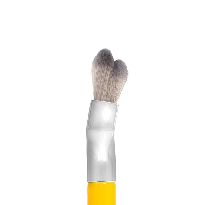 Bdellium Tools Professional Makeup Brush - Studio Series 971 Large Slanted Double Dome Blender - With Soft Synthetic Fibers, For Quick & Easy Application and Blending (Yellow, 1pc)-FemmiqueWomen