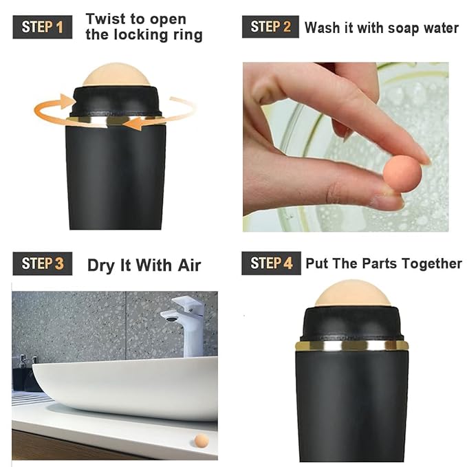 103 PCS Volcanic Roller Oily Skin Oil Control On The Go Volcanic Face Roller Oil Absorbing Volcanic Roller with Oil Blotting Sheet Paper for Oily Skin Care Oil Control Film Tissues (Type2)-FemmiqueWomen