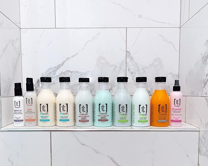 Teenology Shampoo for Teens - Avoid Forehead and Body Breakouts - No Sulfates or Parabens, Noncomedogenic, Natural Botanical Extracts, 16 oz. (Blueberry Pomegranate Cucumber)-FemmiqueWomen