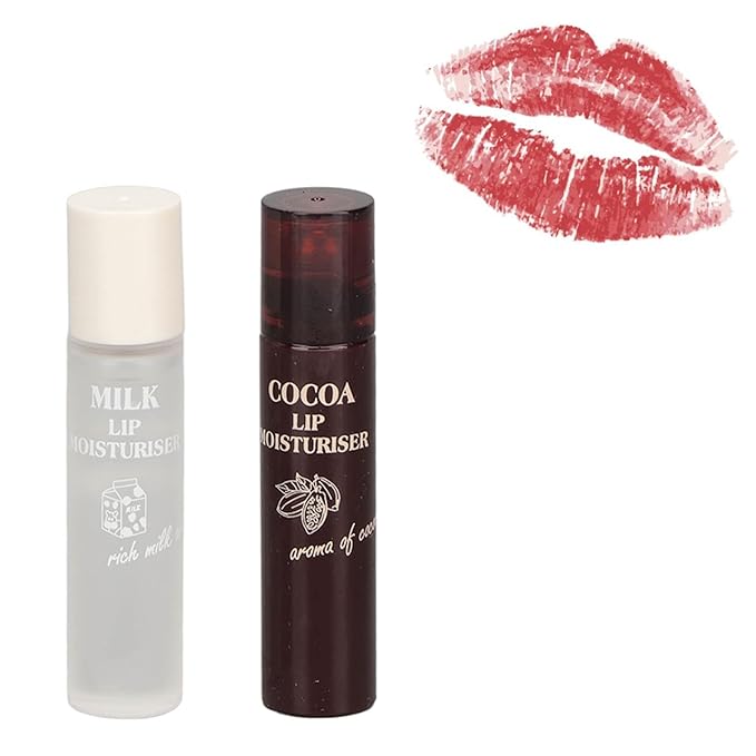 2pcs Lip Balm, Cocoa Bean Lip Oil, Milk Lip Oil, Hydrating Nourishing Roll On Lip Gloss Roll On Design Overlay Different Aroma-FemmiqueWomen