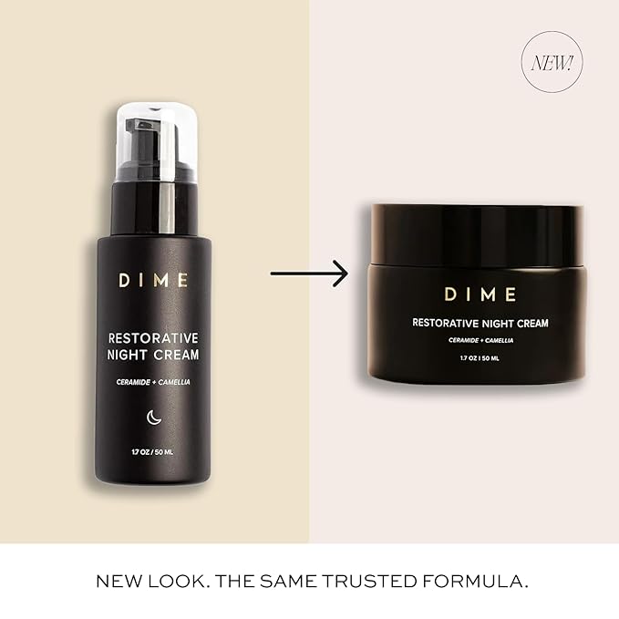 Dime Beauty Restorative Night Cream, Facial Moisturizer with Ceramides and Sea Buckthorn, 1.7 oz / 50 ml in Pump-FemmiqueWomen